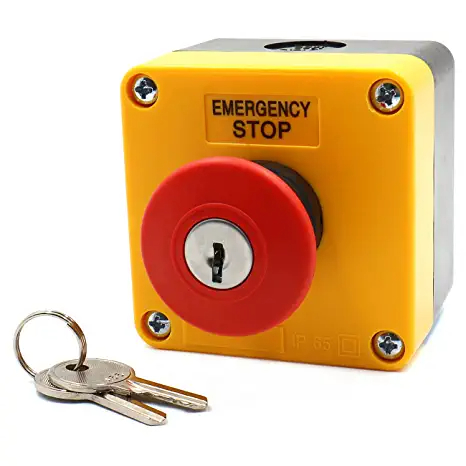 Bouton poussoir d'arrêt d'urgence étanche avec clé 660 V 10 A normalement fermé [HRUS]