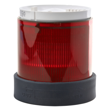 Harmony XVB, Unité lumineuse pour colonnes lumineuses modulaires, plastique, rouge, Ø70, clignotant, pour ampoule ou LED, 24 V AC, 24...48 V DC XVBC4B4