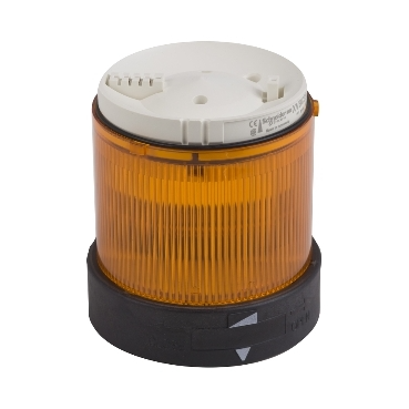 Harmony XVB, Unité lumineuse pour colonnes lumineuses modulaires, plastique, orange, Ø70, clignotant, pour ampoule ou LED, 24 V AC, 24...48 V DC XVBC4B5