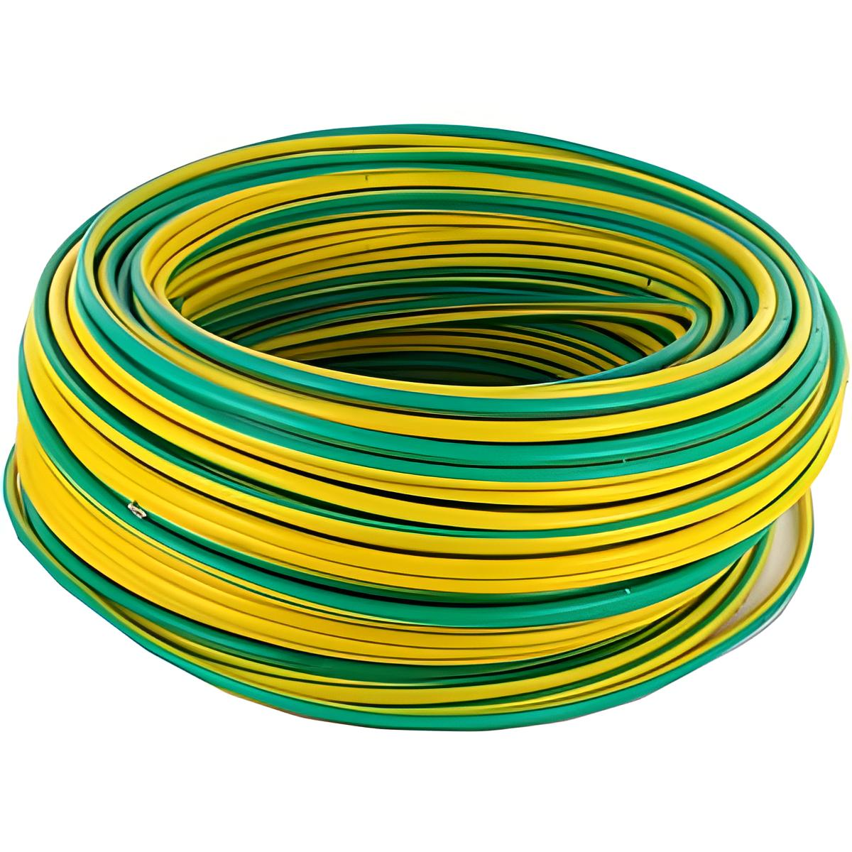 Rouleau de câble/fil T.H 2.5mm² - Supercâble JAUNE-VERT 100m