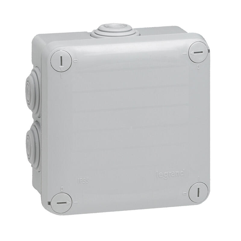 Boîte de dérivation carrée Plexo (100x100x55mm) - gris