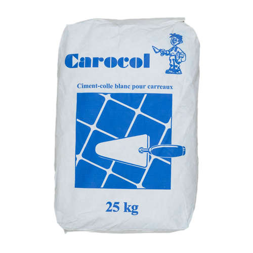 Colle carrelage carocol blanc /25kg (5500 FCFA à partir de 100 sacs)