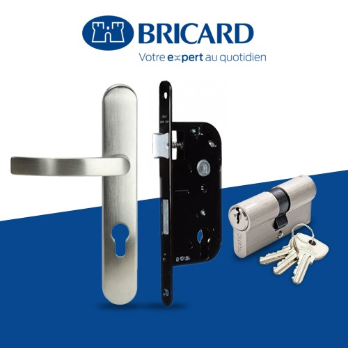 pack Venise éco clé I de chez Bricard avec serrure monopoint réversible en aluminium